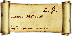 Linges József névjegykártya